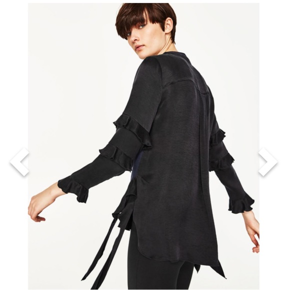 Zara Premium Sweatshirt Collection Frill Sweater - Picture 3 of 8